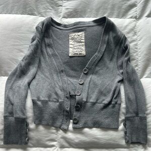 Poof! Vintage Y2K Gray Button-Up Cardigan